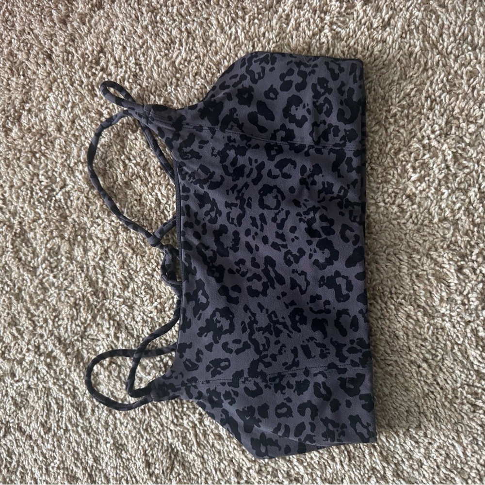 Athleta Black Leopard Print Sports Bra